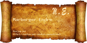 Marberger Endre névjegykártya